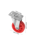 Hella Smooth Nylon Caster Wheels For Mechanic Creepers Providing Straight Up Quiet Rollout And Rock Solid Swivel Control For Effortless Shop Floor Cruising, red nylon wheel, metal bracket, 8cm size