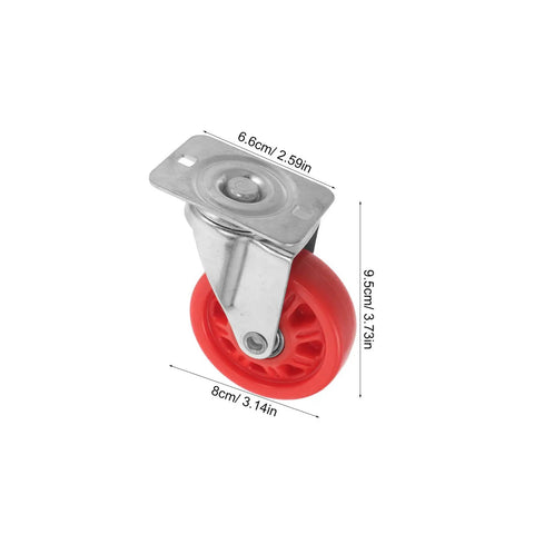 Hella Smooth Nylon Caster Wheels For Mechanic Creepers Providing Straight Up Quiet Rollout And Rock Solid Swivel Control For Effortless Shop Floor Cruising, red nylon wheel, metal bracket, 8cm size