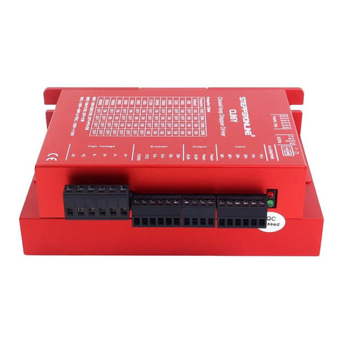 Red StepperOnline Y Series closed-loop stepper driver module with black terminal blocks (front view)