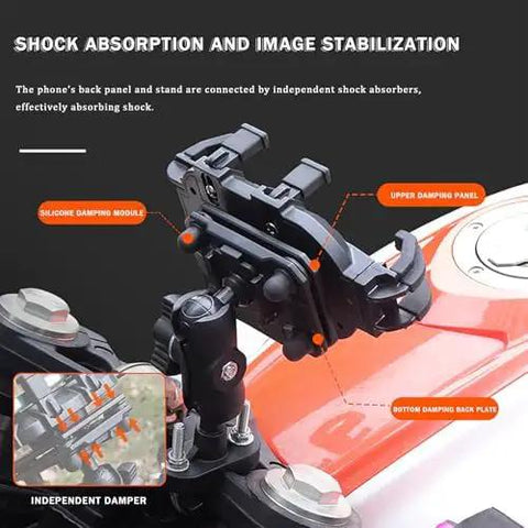 Eight Claw Atv Phone Mount Compatible With Cforce Ev Featuring Thick Silicone Damping, showcasing shock absorption and stabilization features.