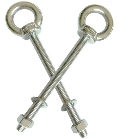 Beefy M8 Stainless Steel Shoulder Eye Bolts, 4 Pack, Heavy Duty Eye Bolts With Washers And Nuts, Long Shank, 100mm Thread Length