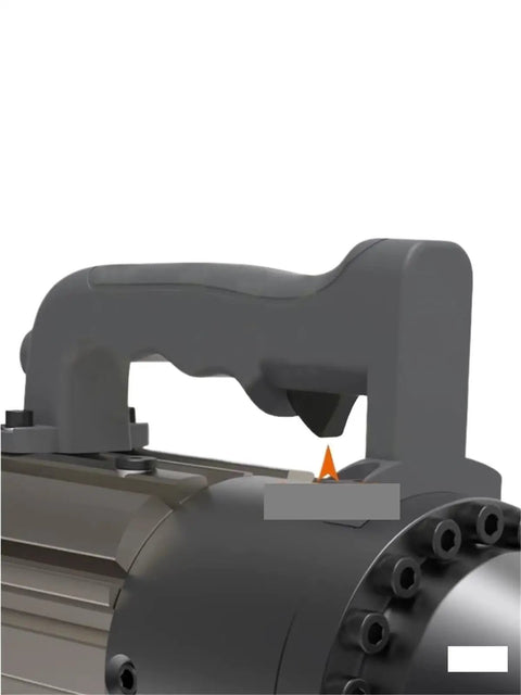 Close-up of Heavy Duty Cordless Rebar Cutter With Brushless Motor showing handle and operation buttons for efficient cutting.