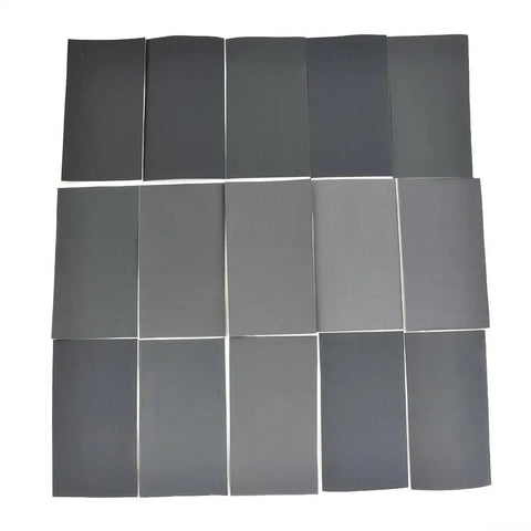 15-Piece Wet And Dry Sandpaper Set With Silicon Carbide Sheets for Metal Wood Glass and Plastic Polishing Grits 200-3000