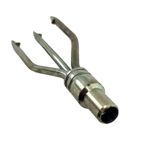 Galvanized 3 Prong Flat Trident For Spearfishing Freediving And Scuba Diving, 6mm Thread For Polespears Hawaiian Slings, 4 inch length
