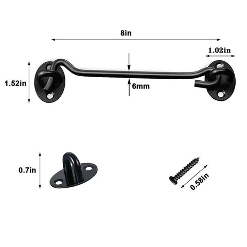 2 Pack 8 Inch Stainless Barn Door Hook And Eye Latch Lock For Cabin Garage Shed Gates Rust Resistant Heavy Duty Security