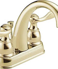 Windemere Centerset Polished Bronze Bathroom Faucet for 4 Inch 3 Hole Vanity Sink, polished brass finish, front view