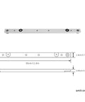 Aluminum Alloy Miter Bar For Table Saw And Router Tables, 300mm Guide Rail With T Slot Track, product dimensions diagram.