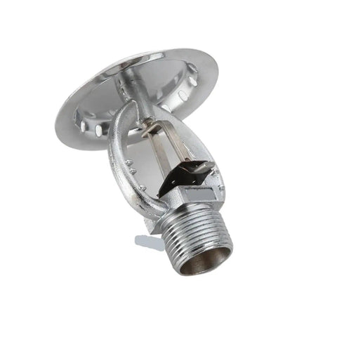 Top Shelf Heavy Duty Fire Sprinkler Head With Fast Response Setup And Rock Solid K202 Flow Coefficient For Large Warehouses And Industrial Factory Floors, silver finish with threaded end.
