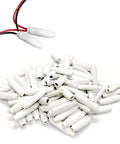 100 Pack White Dry B Wire Connectors for Low Voltage Splices Indoor Use 18 to 30 Gauge Brass Crimp Non Gel Quick Squeeze Corrosion