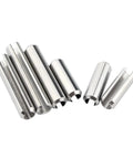 304 Stainless Steel Slotted Spring Pins Multipack M1.5 to M12, showcasing various sizes on white background