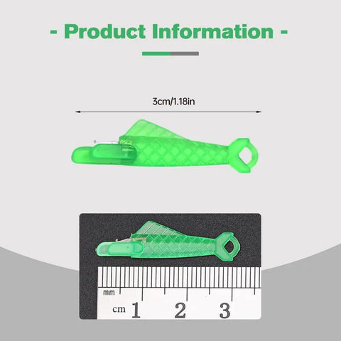 Fish Mouth Sewing Machine Needle Threader 2024 Upgrade Self Threading Tool, green color, 3cm size, with measurement scale, pack of 10
