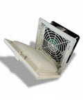 Ariav 150W 6 Inch Fan With Filter For Control Panel Enclosures 115V, shown with quick snap mounting and hinged front grid.