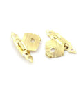 Retro Vibe Mini Antique Iron Hasp Lock Set For Jewelry Boxes And Small Wooden Cases, gold finish, side view