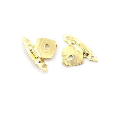 Retro Vibe Mini Antique Iron Hasp Lock Set For Jewelry Boxes And Small Wooden Cases, gold finish, side view