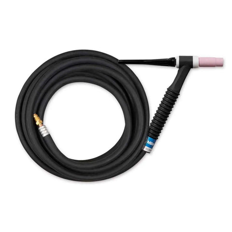 A-150 TIG Torch Kit With Accessories 12.5 Ft Rubber Cable Hand Held Air Cooled Diamond Grip Head Ergonomic Thumb Contact Points