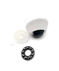 Front caster wheel for ECOVACS robot vacuums (T10/T20/X1 Omni, T10 Plus, X1 Turbo); black wheel with white housing