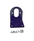 Motor mounting bracket, black metal with oval top slot and base mounting holes; includes screws and nuts.