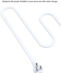 Ultra Flat Power Strip With 3 AC Outlets, flexible 5 Ft flat extension cord, visible coiled white design, home and office use.