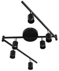 Dope Six Light Head Adjustable LED Track Lighting Kit With Three Bar Layout And Flexible Arms, Modern Linear Pendant Ceiling Spotlight