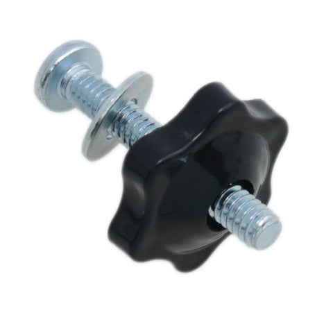 Beefy T Track Knob And Hardware Kit With 1/4-20 Screws 1-3/4 In Black Hex Nuts And Galvanized Iron Flat Washers 6 Pack