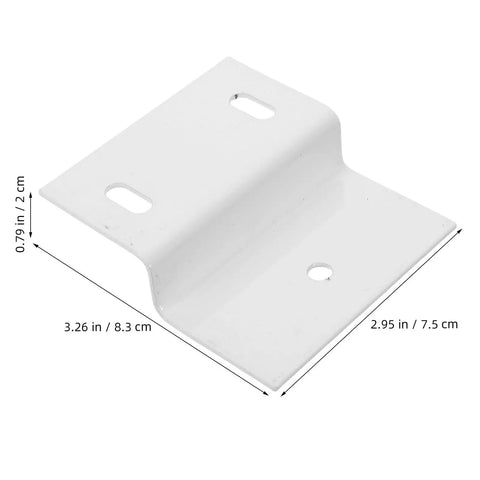 Heavy Duty Z Shaped Shelf Brackets For Cabinets And Tile Walls, moisture-proof iron right-angle fasteners, white, dimensions labeled