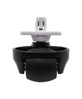 Front view of caster wheel replacement for Roborock robot vacuums; black wheel with white mounting hub
