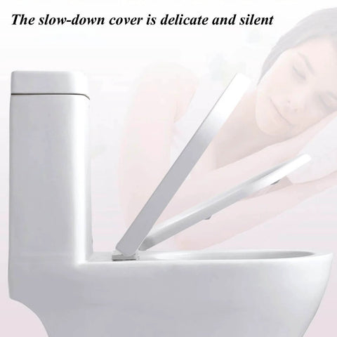 Elongated Toilet Seat With Quiet Close, Grip Tight Bumpers, Easy To Install And Clean, White Comfort Seat For Heavy Duty Use