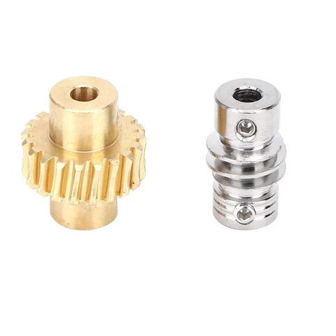 20 To 1 Bronze Worm Gear Set With Metal Shaft High Torsion Replacement For 4 To 1 Speed Industrial Robot Parts For DIY Projects Beefy Torque Boost For Precise Slow Motion And Easy Installation, bronze gear and metal shaft