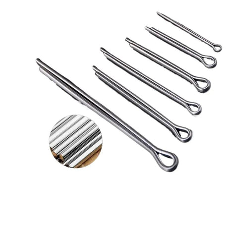 304 Stainless Steel Cotter Pin Clip Assortment Kit 340 Pieces In Six Sizes For Auto Repairs Trucks Lawn Mowers Mechanics Pro Grade Quick Install Fasteners, assorted sizes