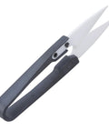Ceramic Insulated Scissors Heavy Duty Wire Cutters Safe For Live Circuits Razor Sharp Lightweight Rustproof Snips with white blades and black grip.