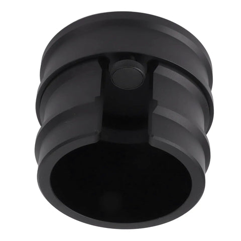 Premium Aluminum Coffee Portafilter Holder And Tamper Station Compatible With 51mm 53mm 58mm Espresso Makers, black design detail.