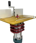 Slick Electric Wood Milling Router With One Touch Lift System Inverted Base Trimmer for precise routing setup on workbench.