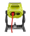 Back view of 18V Dual Power LED Work Light With 20 Watt LED And Over 1800 Lumens 360 Degree Rotating Head Tripod Mount Compatible Battery Not Included Tool Only Great For Job Sites And Home Projects showing power input.