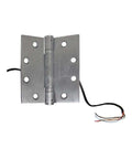 Electrified Door Hinge 2 Plus 4 Wire, 5 In By 4-1/2 In, 5 Knuckle, 4 Ft Lead, Satin Chrome Finish, heavy-duty electrical hinge