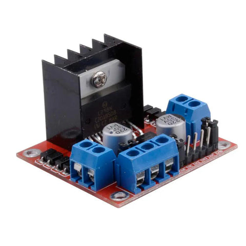 L298N Motor Drive Controller Board Module Dual H Bridge For Arduino Projects side view with connectors and logic supply