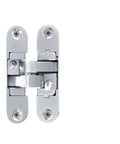 Hidden Cross Hinge For Invisible Doors And Cabinets, 3D Adjustable 180 Degree Folding Door Hinge, Concealed Stainless Steel H Shaped Door Hardware For Wooden Doors, Large Right, front view