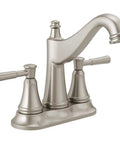 Mylan Centerset Bathroom Faucet Brushed Nickel With Drain Assembly And Worry Free Drain Catch For 3 Hole 4 In Install SpotShield Finish