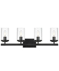 Modern 3 Light Vanity Lighting Fixture In Brushed Nickel With Clear Glass Shades Industrial Hallway Wall Sconce Over Mirror For Bathroom Kitchen Foyer Dressing Table And Hallway Decor, horizontal view