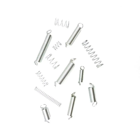 Massive 200 Piece Zinc Plated Spring Assortment Kit Packed With Tiny Tension And Compression Springs In 20 Diverse Sizes For Serious Home Repairs, DIY Projects And Mechanical Fixes Galvanized Steel Quality, assorted springs on white
