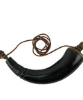 Powder Horn For Muzzleloader Reenactment Costume Accessory With Wooden Spout Buffalo Horn Style Old West Mountain Man Era
