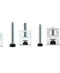 Adjustable Furniture Feet Set 8 Pieces With Heavy Duty Zinc Alloy Leveling Legs demonstrated in a row on white background.