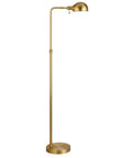 66 Inch Integrated LED Floor Lamp With Metal Shade In Brushed Brass, Slick Modern Task Light for Living Room and Bedroom