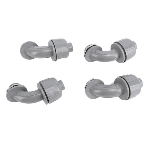 Heavy Duty Nylon 6 Liquid Tight Connector 1/2 Inch Npt 90 Degree Angled Design in gray, ideal for industrial wiring.