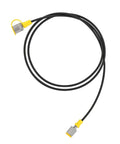 MEASUREMAN hydraulic test hose, 1.6 m, coiled black hose with yellow fittings, G1/4 NPT to M16, 630 bar high-pressure