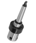 Arbor Morse taper internal cooling drill sleeve adapter MT2, R8, 19.05mm, steel; diagonal close-up view