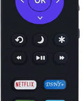 Front view of All In One Roku TV Remote For ONN Models, universal replacement remote showing buttons and streaming app shortcuts.