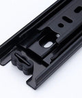 Close-up of Built Tough Heavy Duty Drawer Slides Full Extension Ball Bearing Steel Tracks For Cabinets Silent Side Mount Runners With Zinc Plated Finish