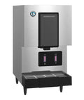 Slick Badass Cubelet Ice Machine With Built In Storage Bin showcasing stainless steel design and sensors for fresh mini nugget ice.