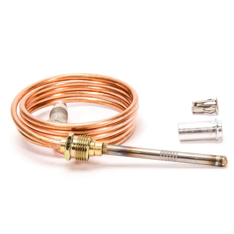 24-inch copper coil thermocouple with brass threaded end and metal probe