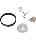 Electric Skateboard Gear And Belt Kit Aluminum Alloy Upgrade Set with oxidized finish and precise 3 to 1 gear ratio components displayed